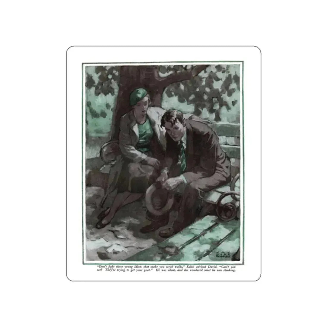 Autumn Idyl (1), Cosmopolitan, November 1934 (Magazine Illustration) STICKER Vinyl Die-Cut Decal White Die-Cut 2 Inch - The Sticker Space