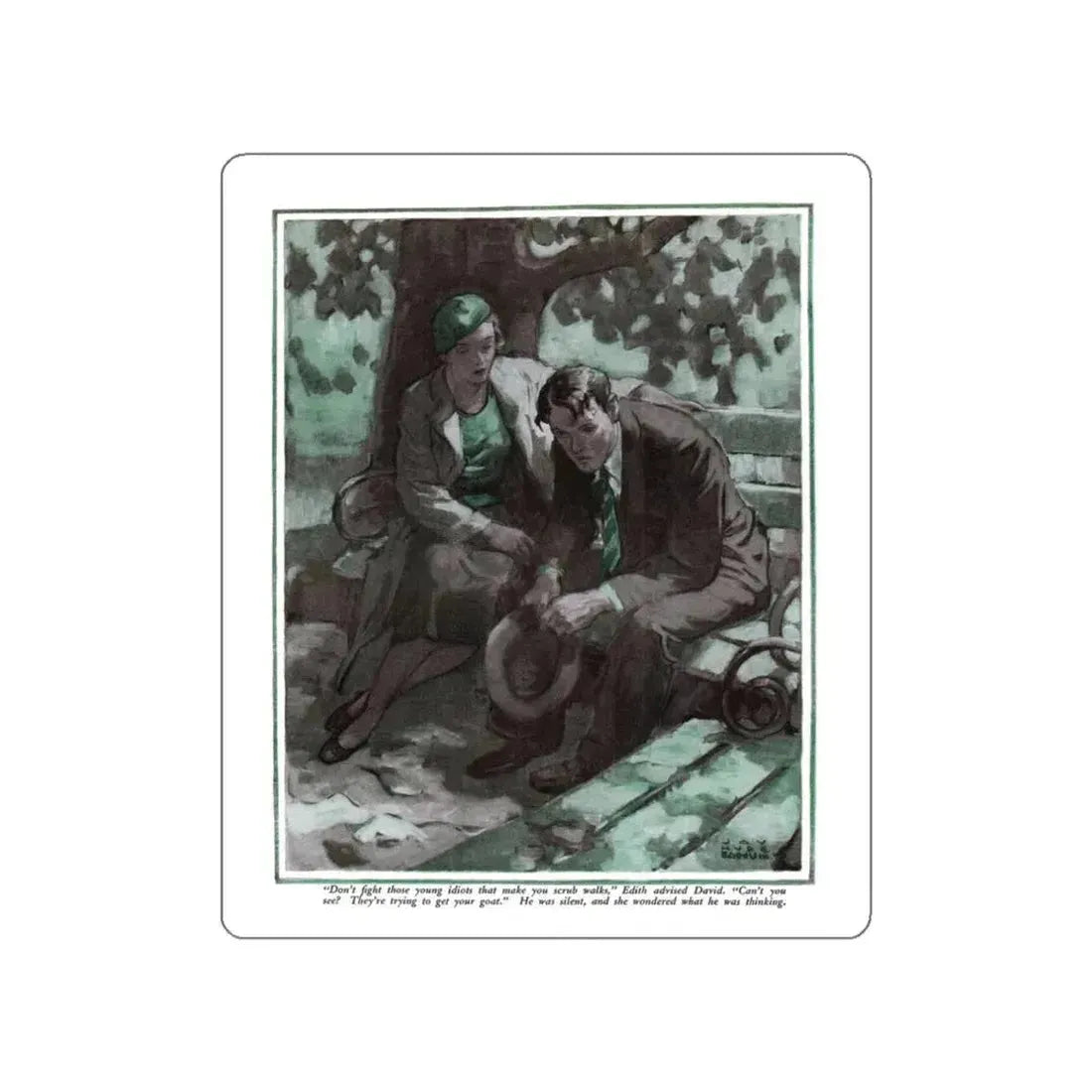 Autumn Idyl (1), Cosmopolitan, November 1934 (Magazine Illustration) STICKER Vinyl Die-Cut Decal White Die-Cut 3 Inch - The Sticker Space