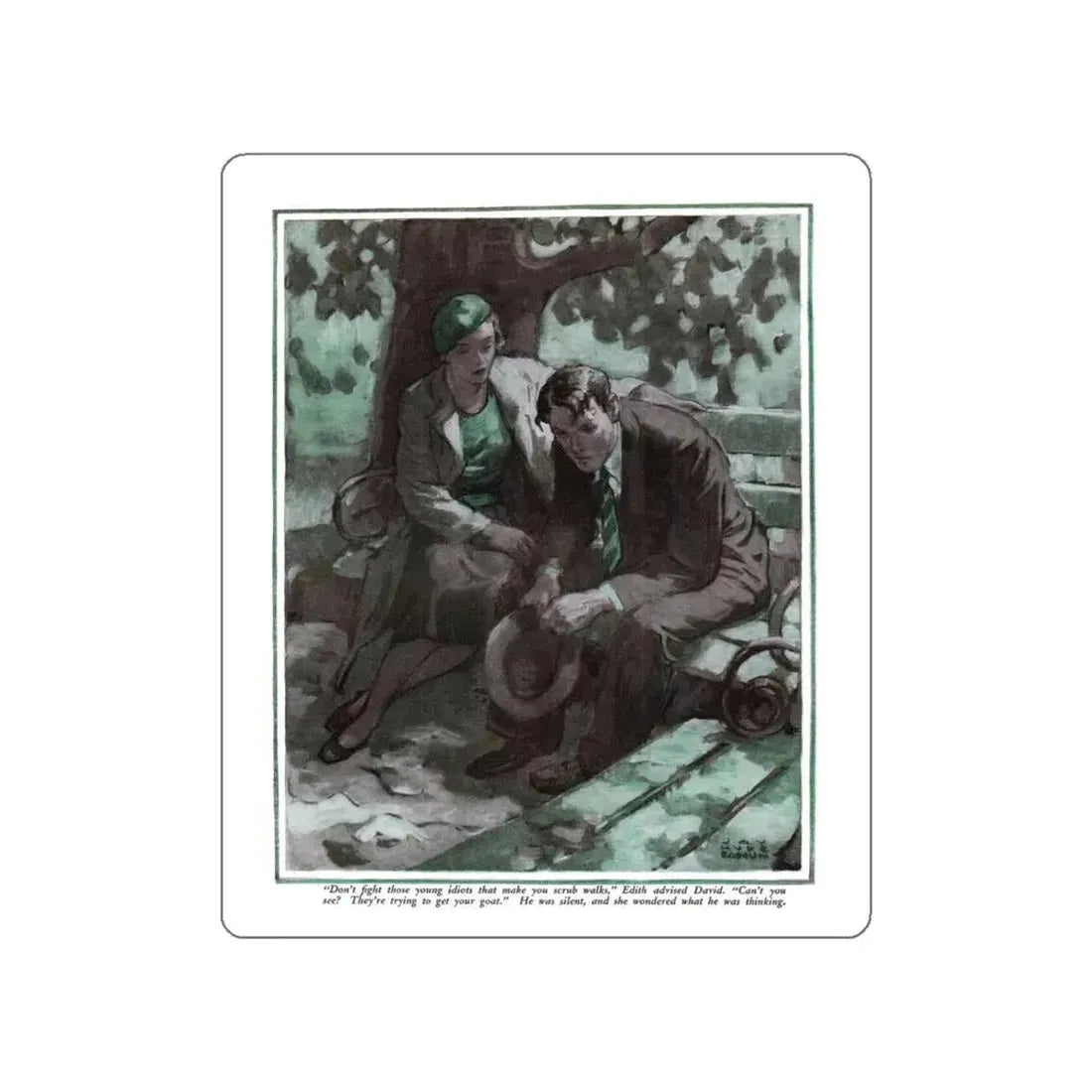 Autumn Idyl (1), Cosmopolitan, November 1934 (Magazine Illustration) STICKER Vinyl Die-Cut Decal White Die-Cut 4 Inch - The Sticker Space