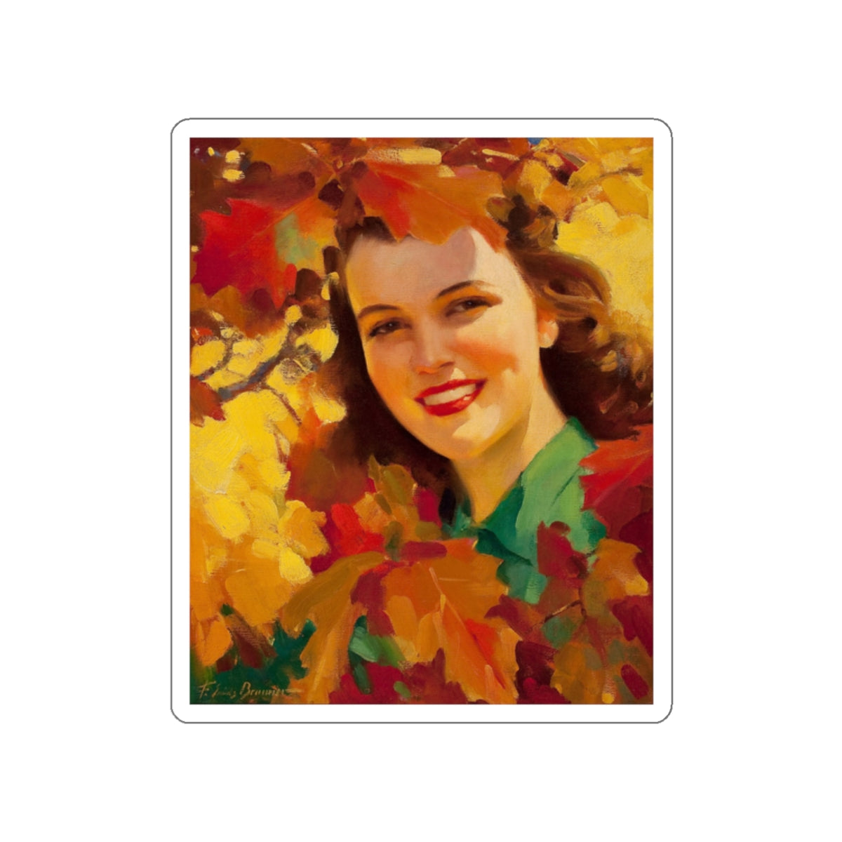 Autumn Patterns, This Week magazine cover, The San Francisco Chronicle, October 1, 1939 (Magazine Illustration) STICKER Vinyl Die-Cut Decal-White-The Sticker Space