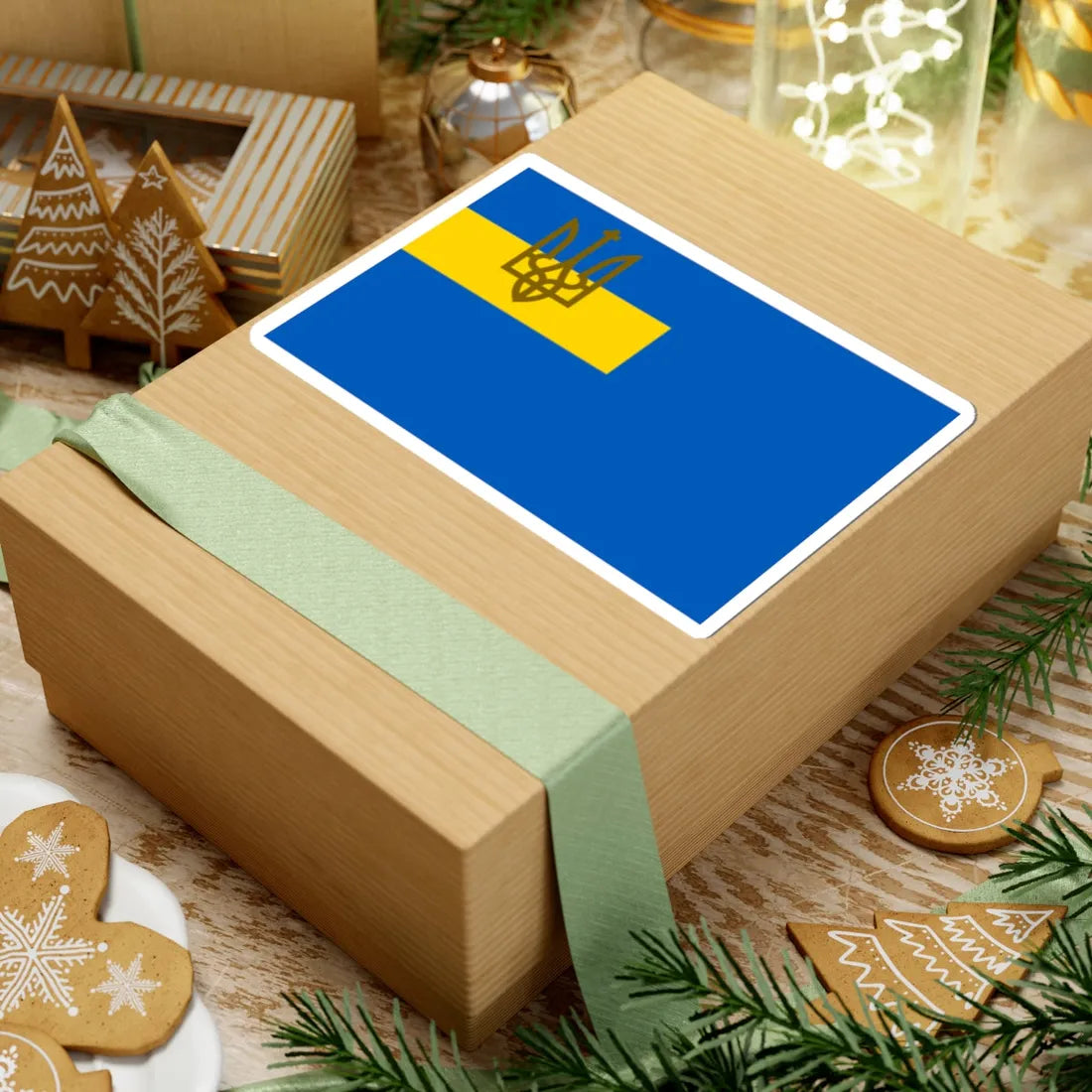 Auxiliary Naval Ensign of Ukraine Civillian - dress 1918 (Ukraine) STICKER Vinyl Kiss-Cut Decal - The Sticker Space