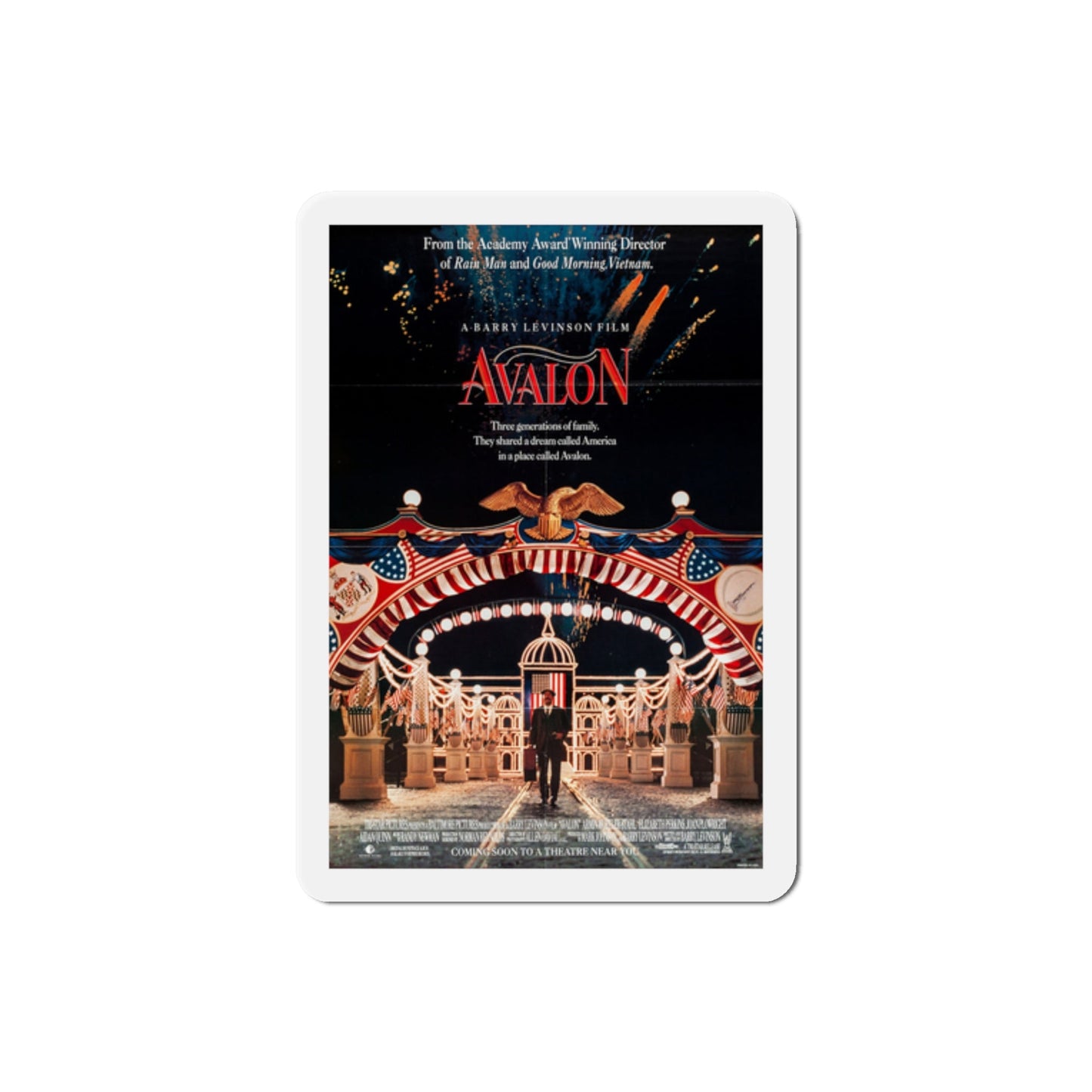 Avalon 1990 Movie Poster Die-Cut Magnet-2" x 2"-The Sticker Space