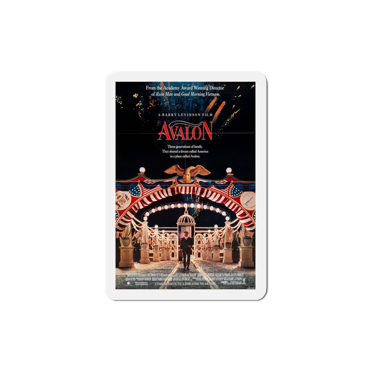 Avalon 1990 Movie Poster Die-Cut Magnet-3" x 3"-The Sticker Space