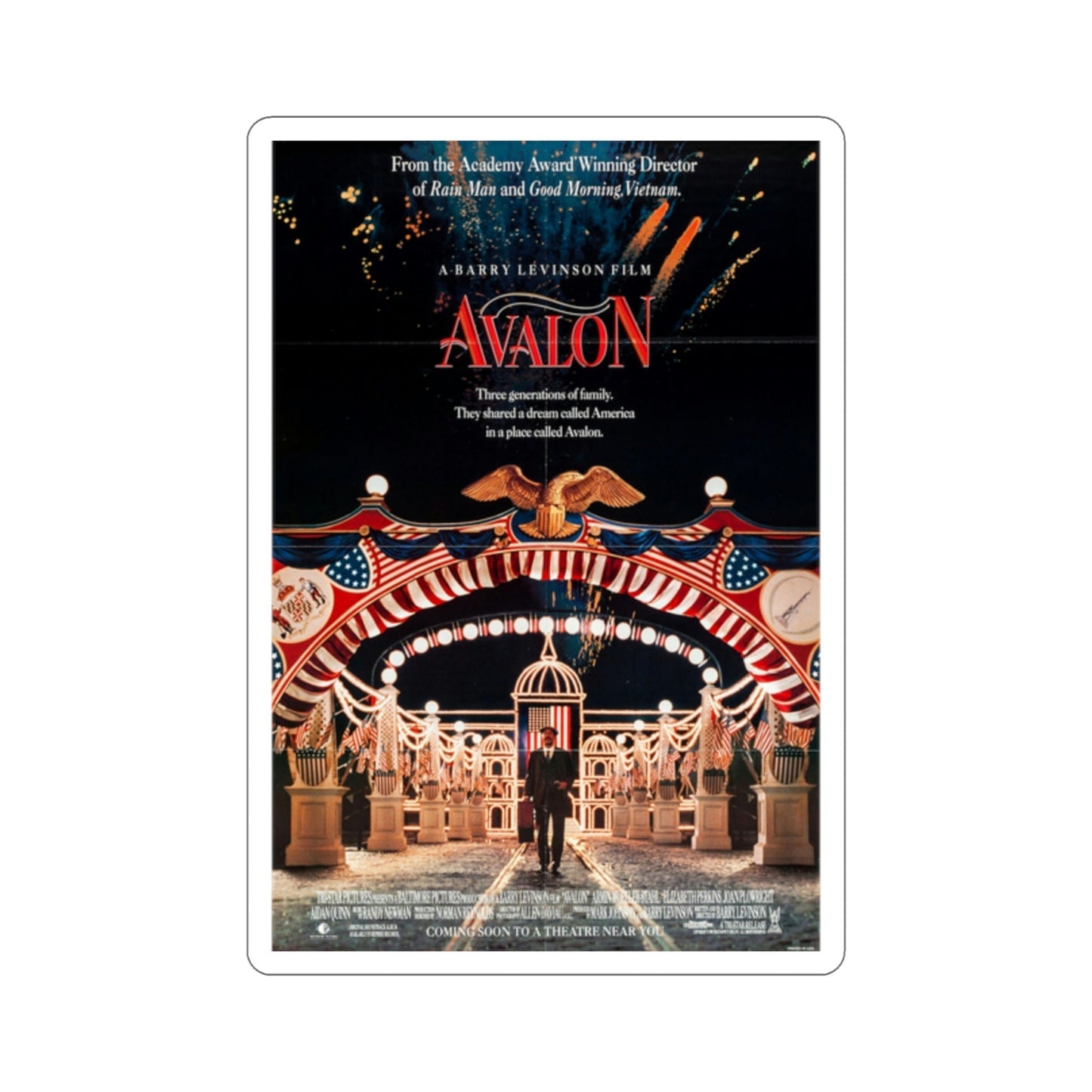 Avalon 1990 Movie Poster STICKER Vinyl Die-Cut Decal-2 Inch-The Sticker Space