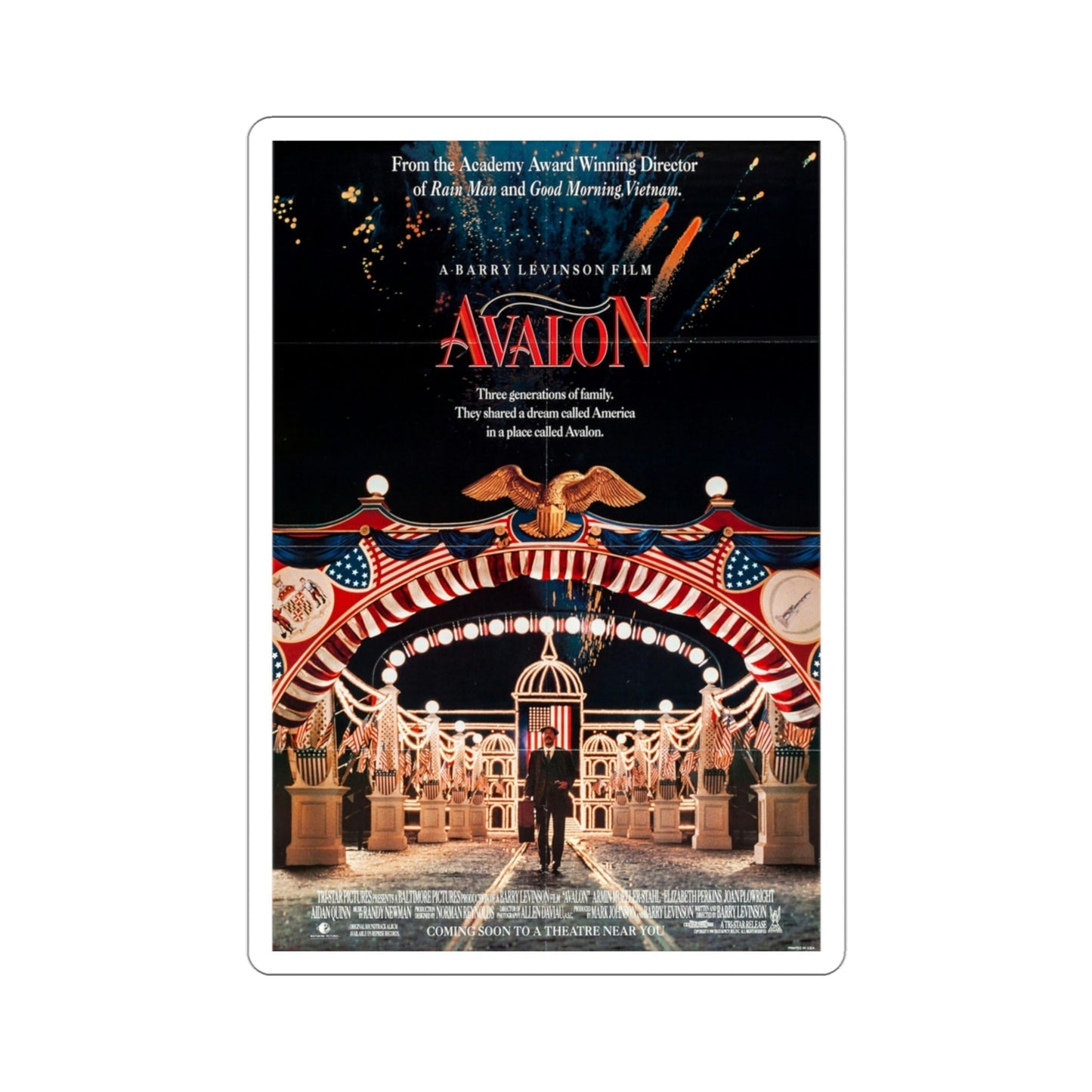 Avalon 1990 Movie Poster STICKER Vinyl Die-Cut Decal-3 Inch-The Sticker Space