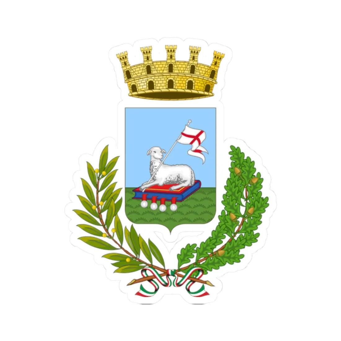 Avellino-Stemma (Italy) (Coat of Arms) STICKER Vinyl Kiss-Cut Decal 2 Inch White - The Sticker Space