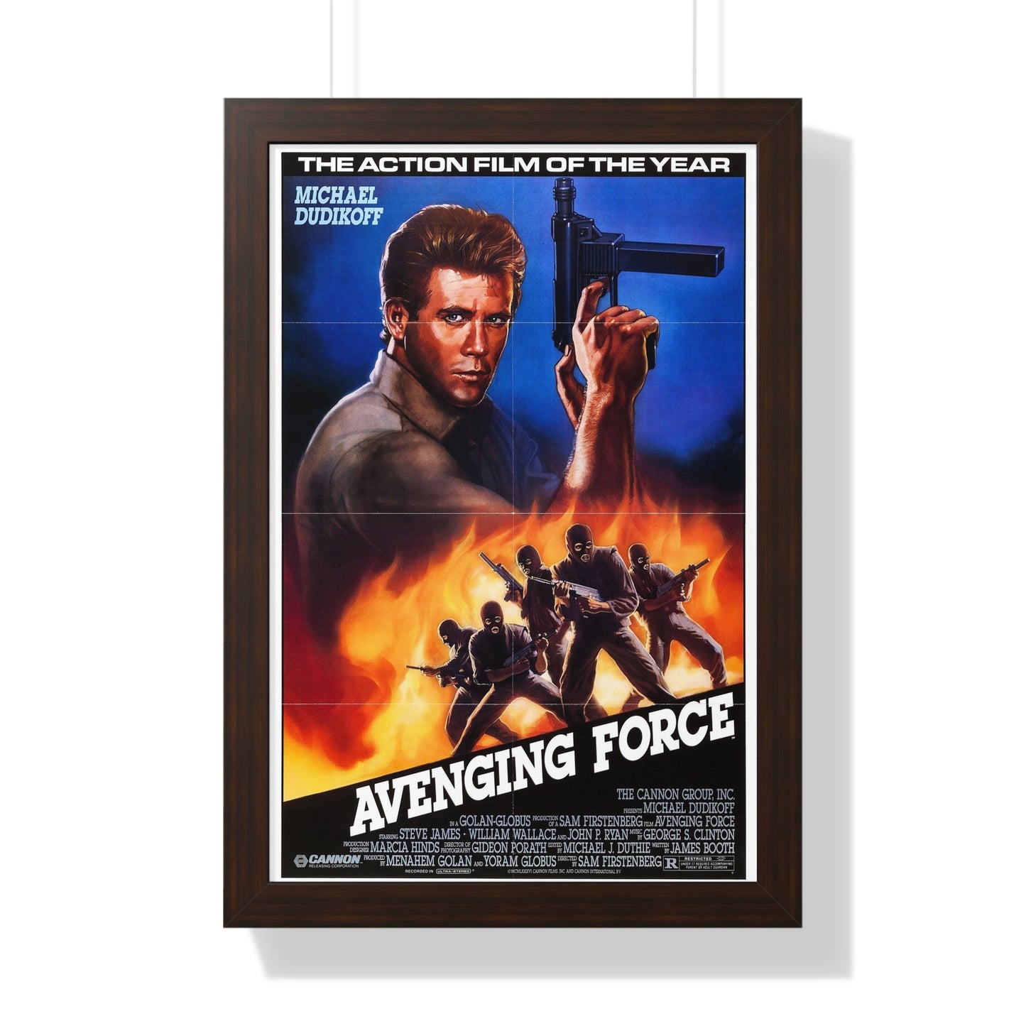 AVENGING FORCE 1986 - Framed Movie Poster-16″ x 24″-The Sticker Space