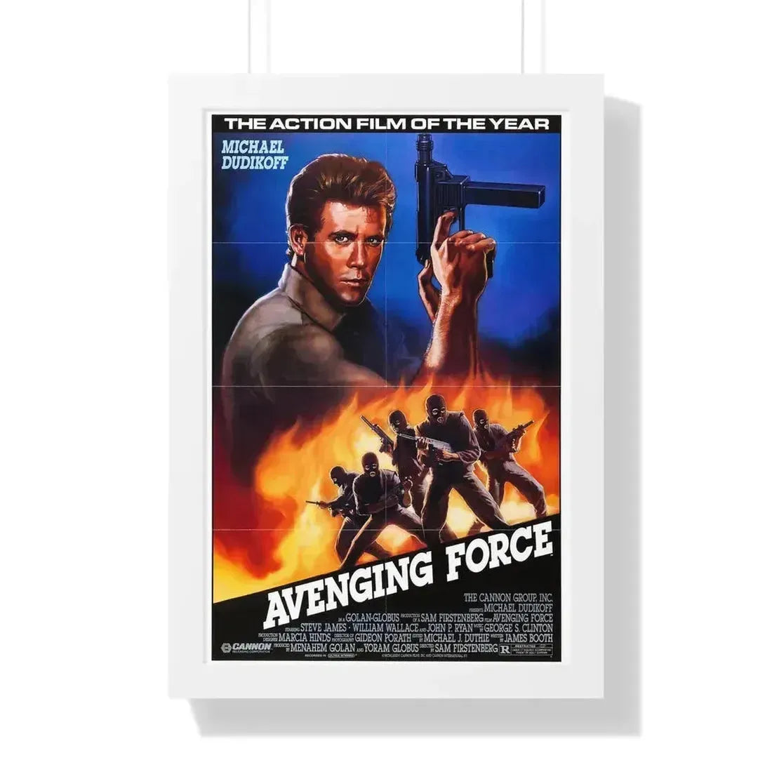 AVENGING FORCE 1986 - Framed Movie Poster 16″ x 24″ White - The Sticker Space