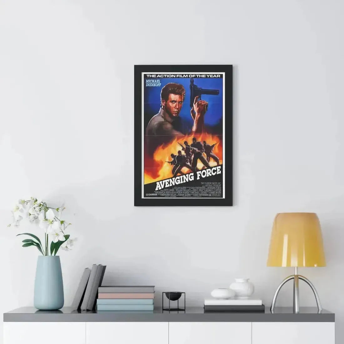 AVENGING FORCE 1986 - Framed Movie Poster - The Sticker Space