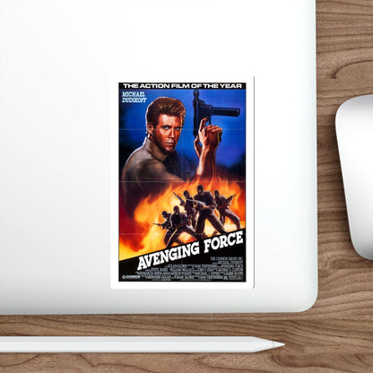 AVENGING FORCE 1986 Movie Poster STICKER Vinyl Die-Cut Decal-The Sticker Space