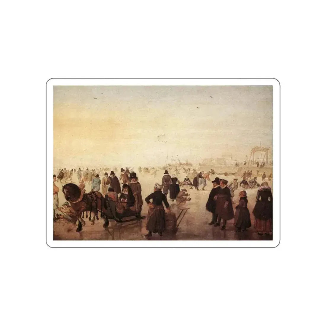 AVERCAMP, Hendrick - Ice Scene (Artwork) STICKER Vinyl Die-Cut Decal White Die-Cut 6 Inch - The Sticker Space