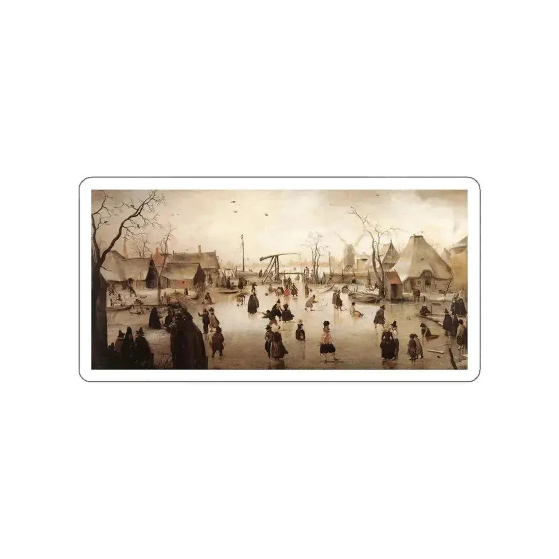 AVERCAMP, Hendrick - Ice Scene2 (Artwork) STICKER Vinyl Die-Cut Decal White Die-Cut 5 Inch - The Sticker Space