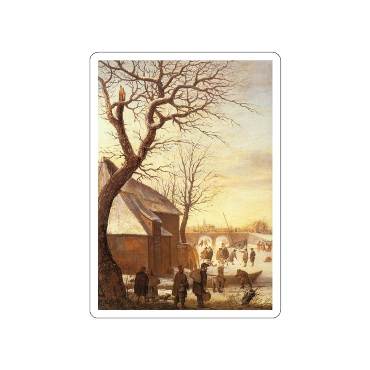 AVERCAMP, Hendrick - Winter Landscape (Artwork) STICKER Vinyl Die-Cut Decal-White-Die-Cut-2 Inch-The Sticker Space