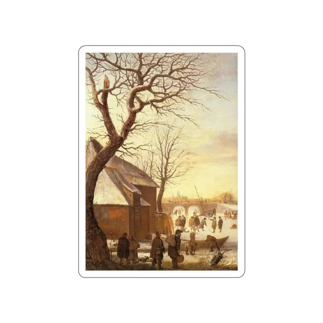 AVERCAMP, Hendrick - Winter Landscape (Artwork) STICKER Vinyl Die-Cut Decal White Die-Cut 3 Inch - The Sticker Space