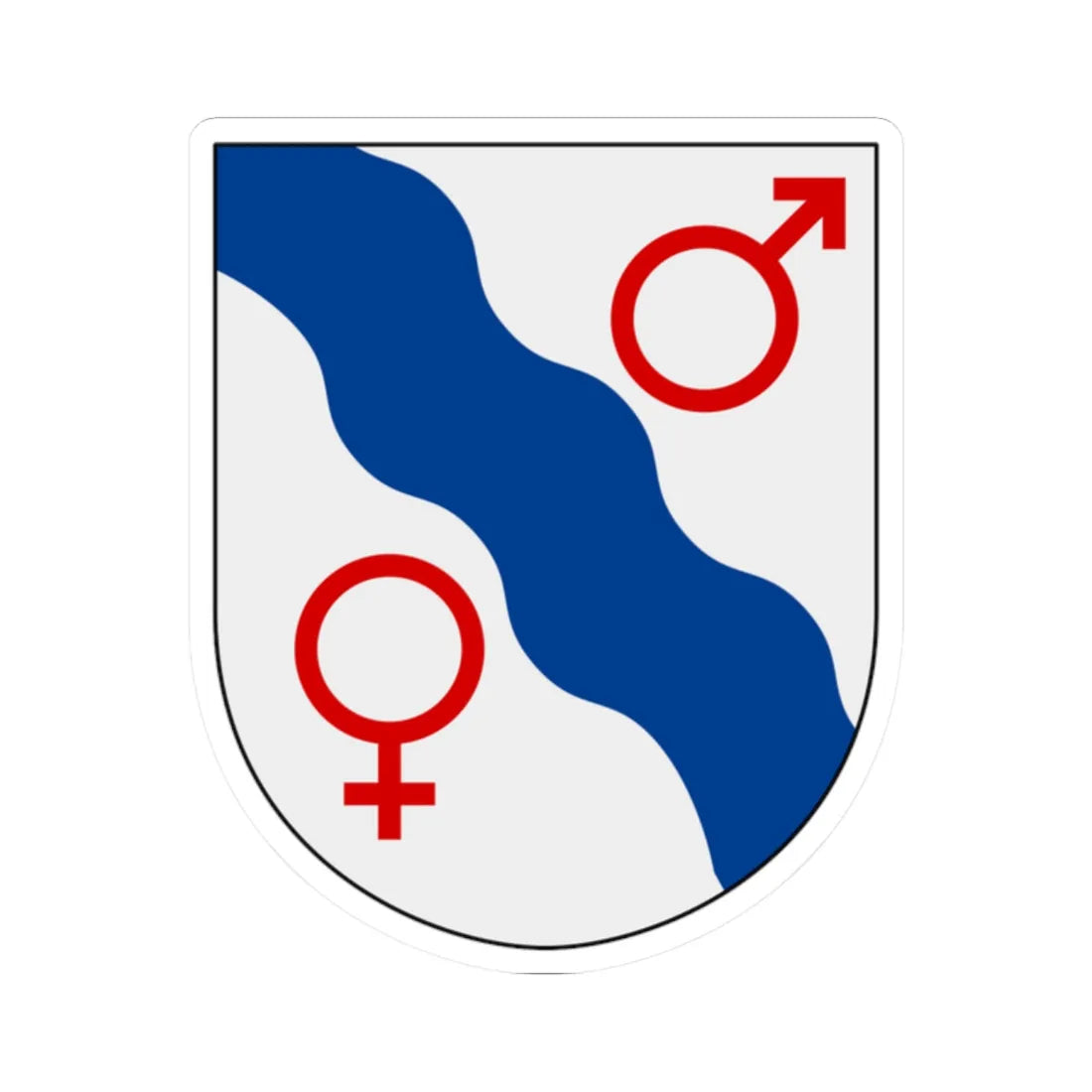 Avesta vapen (Sweden) (Coat of Arms) STICKER Vinyl Kiss-Cut Decal 2 Inch White - The Sticker Space