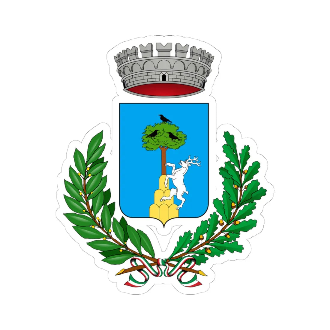 Aviatico-Stemma (Italy) (Coat of Arms) STICKER Vinyl Kiss-Cut Decal 4 Inch White - The Sticker Space