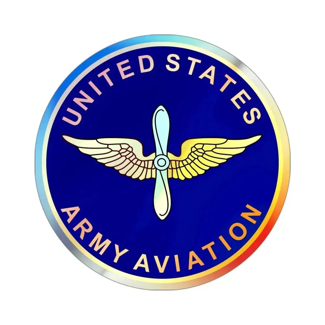 Aviation Branch (U.S. Army) Holographic STICKER Die-Cut Vinyl Decal 3 Inch Holographic - The Sticker Space