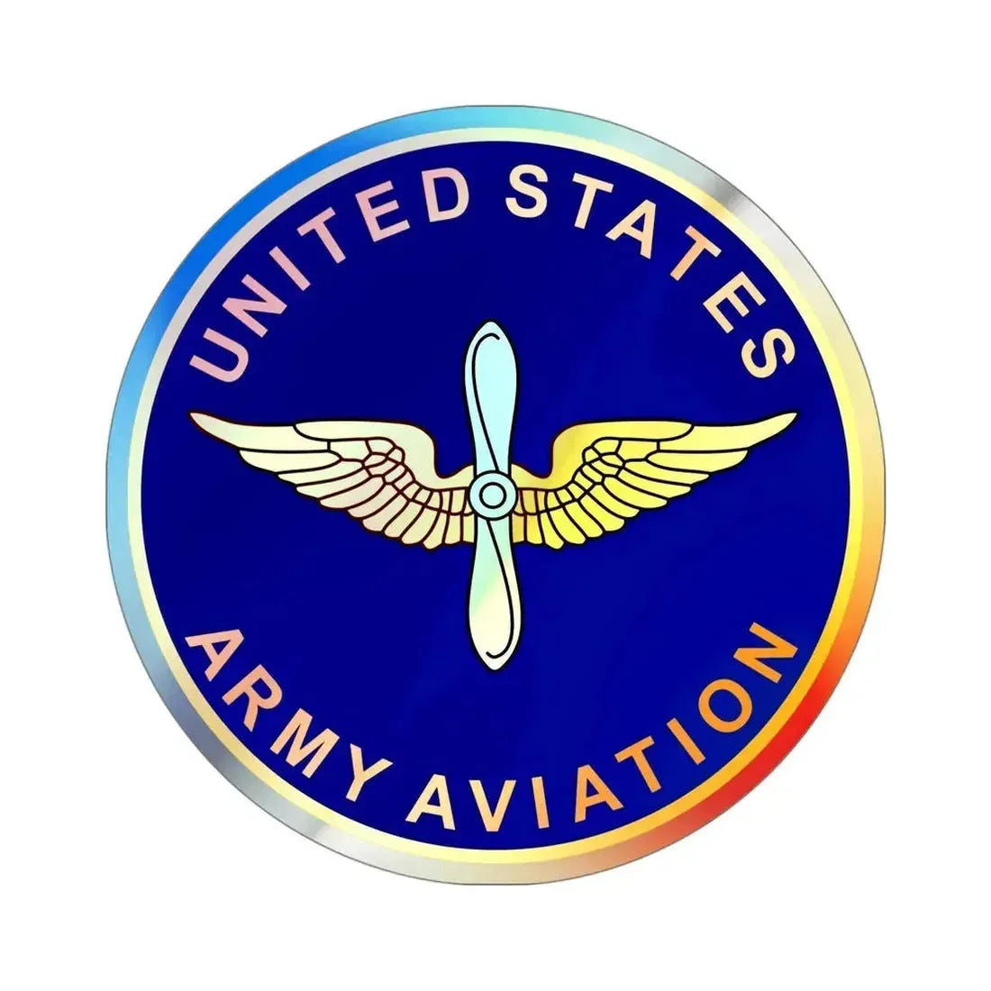 Aviation Branch (U.S. Army) Holographic STICKER Die-Cut Vinyl Decal 4 Inch Holographic - The Sticker Space