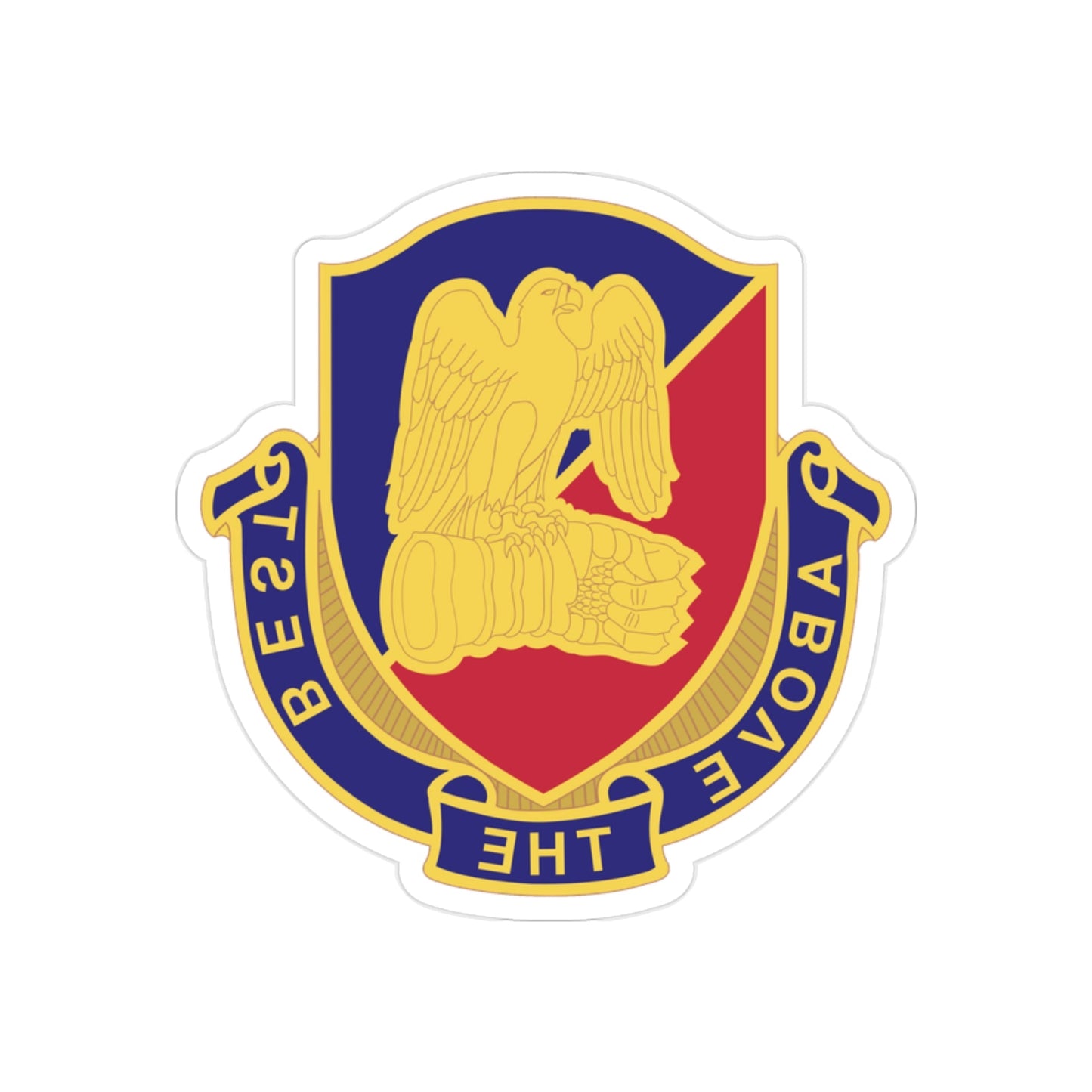 Aviation Center and School 2 (U.S. Army) REVERSE PRINT Transparent STICKER-2" × 2"-The Sticker Space