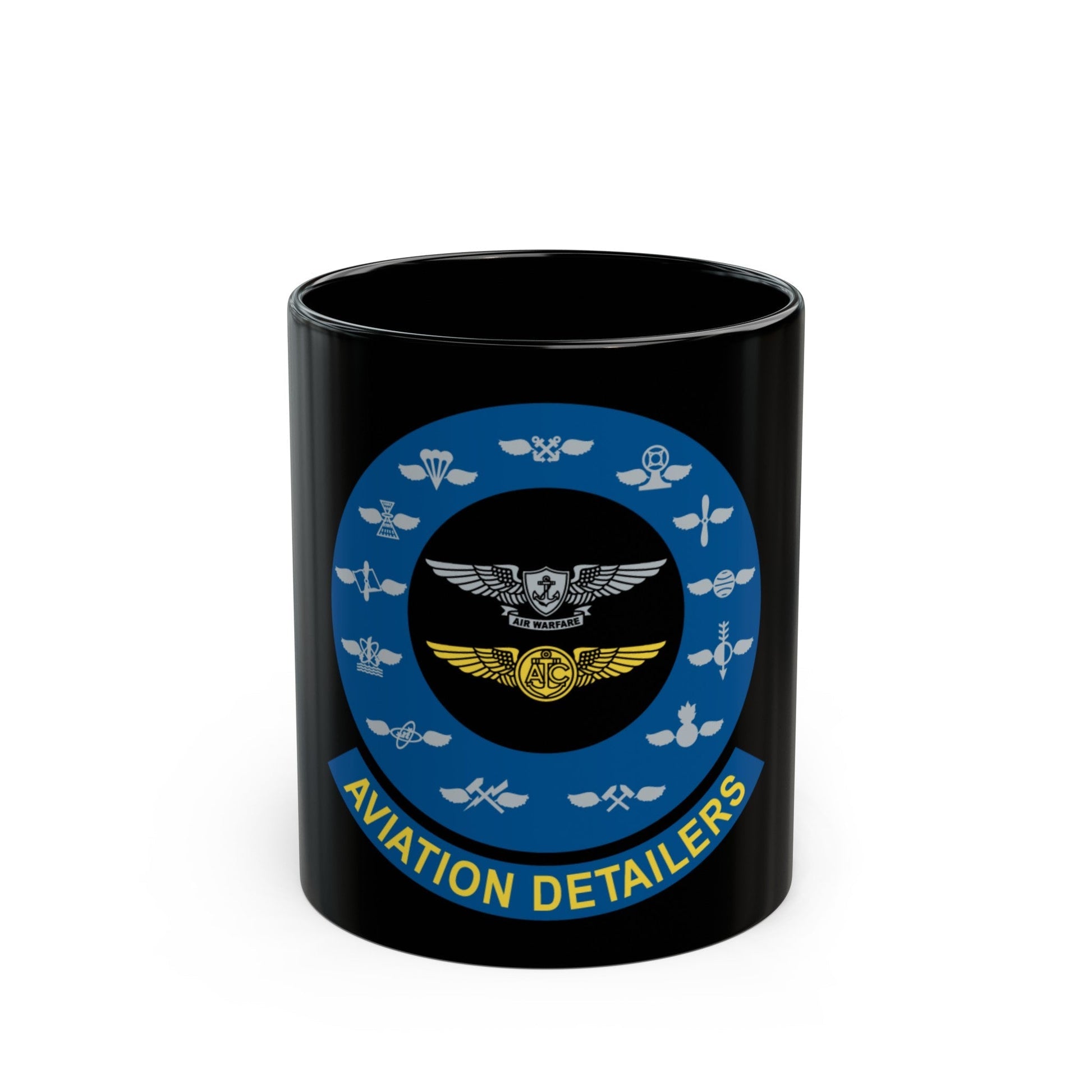 Aviation Detailers (U.S. Navy) Black Coffee Mug-11oz-The Sticker Space