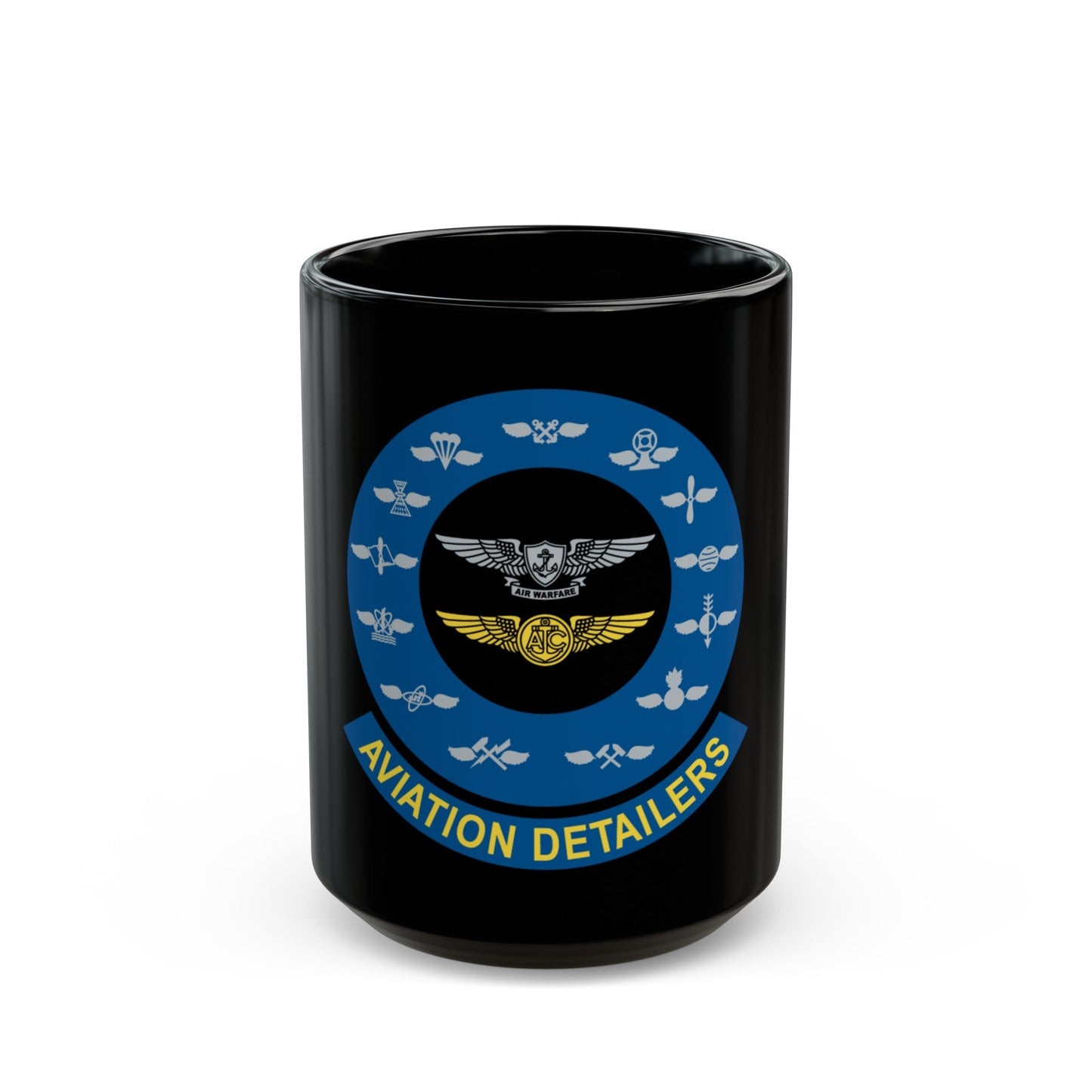 Aviation Detailers (U.S. Navy) Black Coffee Mug-15oz-The Sticker Space