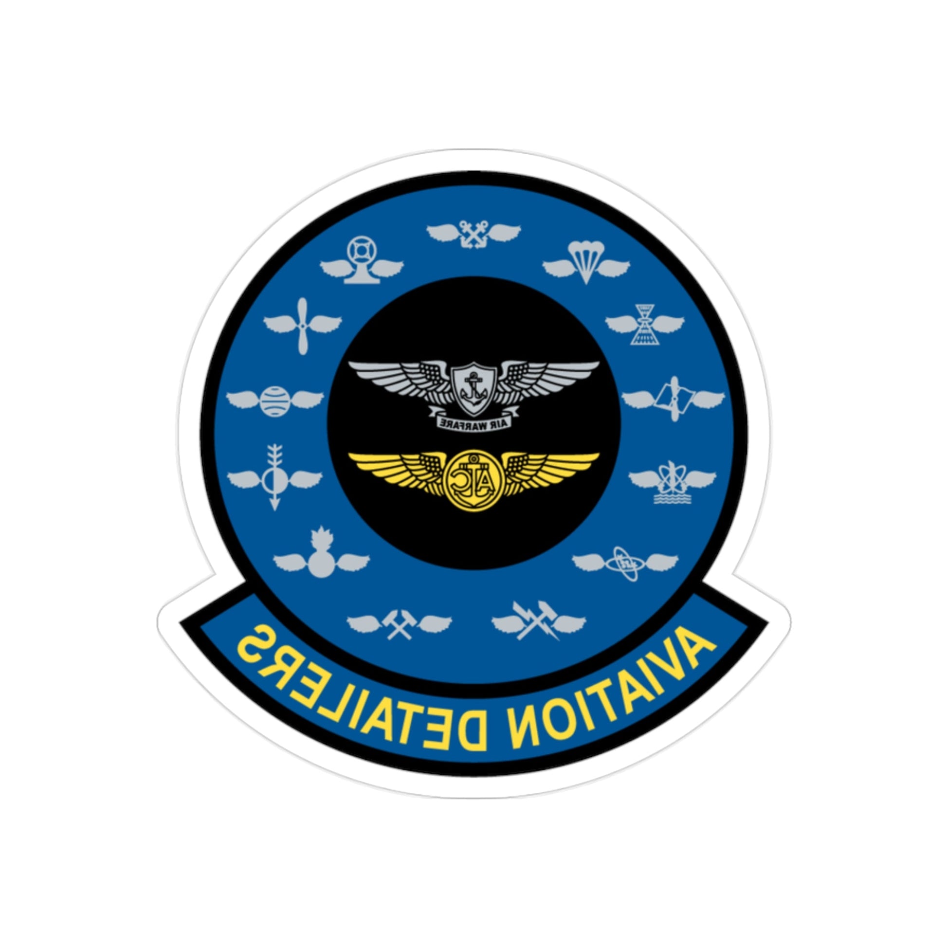 Aviation Detailers (U.S. Navy) REVERSE PRINT Transparent STICKER-2" × 2"-The Sticker Space