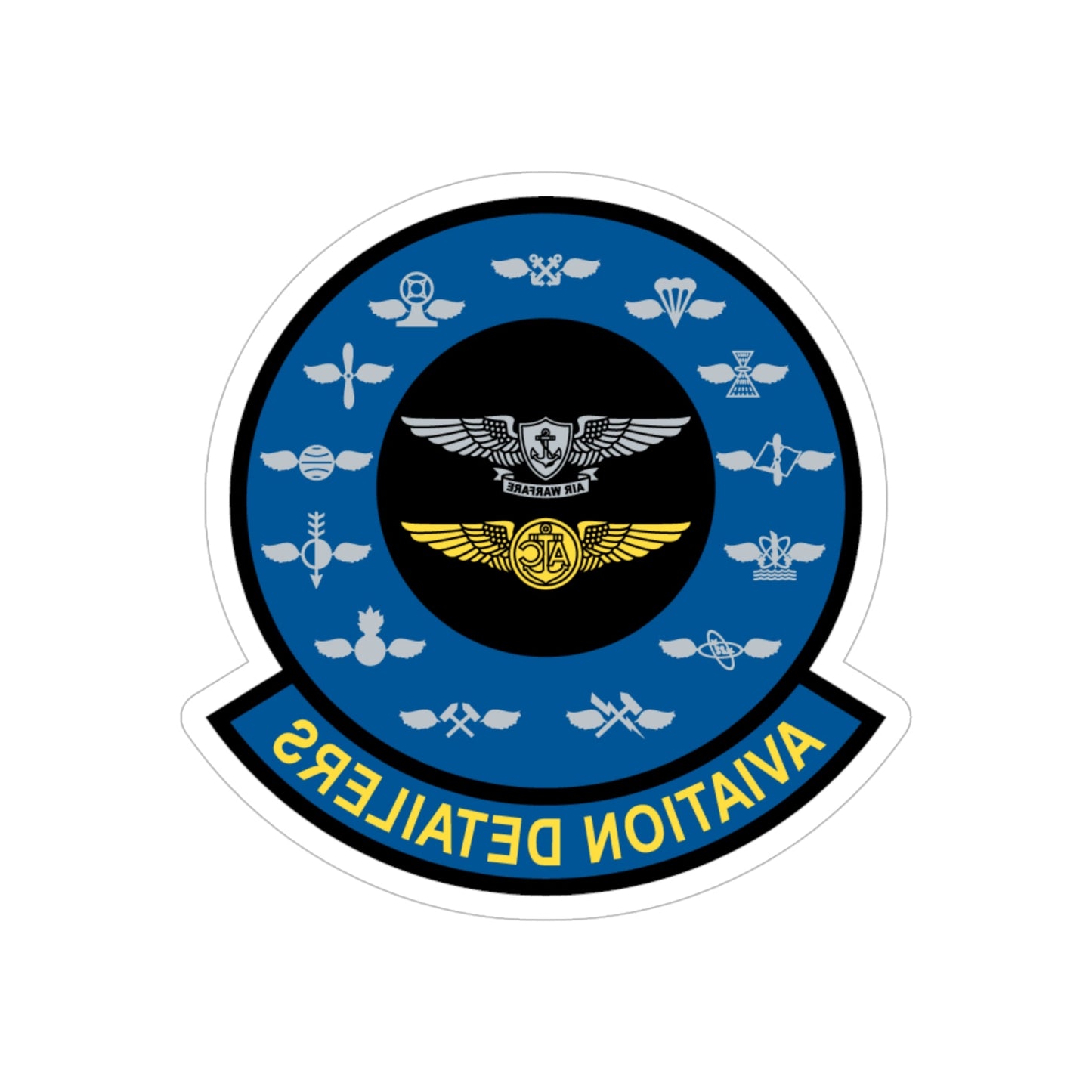 Aviation Detailers (U.S. Navy) REVERSE PRINT Transparent STICKER-5" × 5"-The Sticker Space