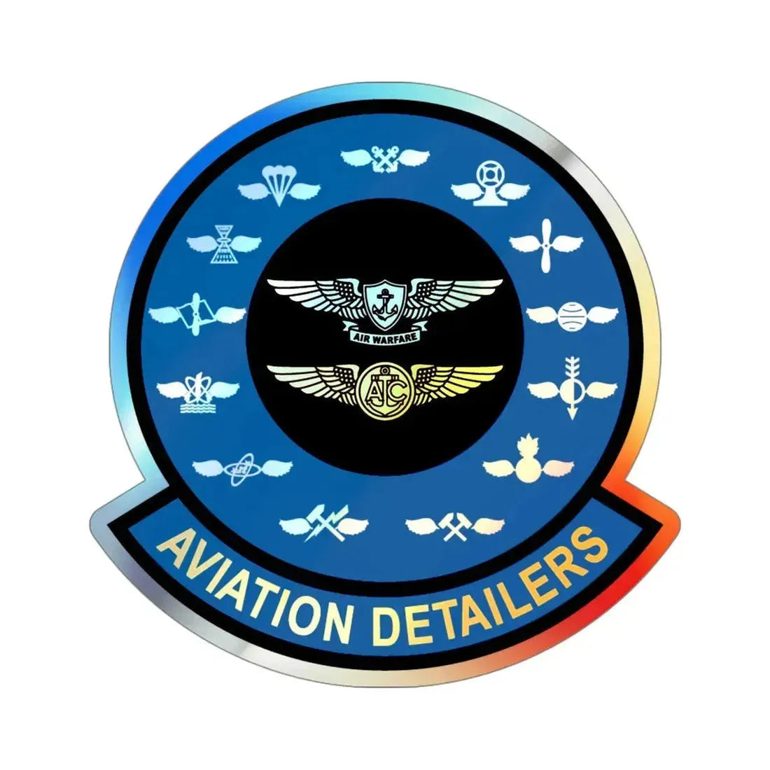 Aviation Detailers (U.S. Navy) Holographic STICKER Die-Cut Vinyl Decal 4 Inch Holographic - The Sticker Space