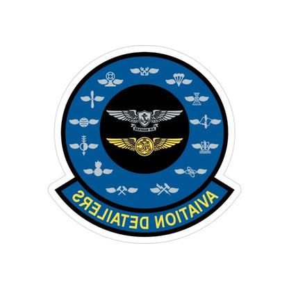 Aviation Detailers (U.S. Navy) REVERSE PRINT Transparent Die-Cut STICKER 3 Inch Die-Cut Transparent - The Sticker Space