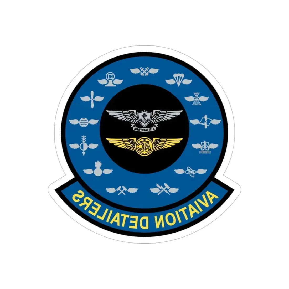 Aviation Detailers (U.S. Navy) REVERSE PRINT Transparent Die-Cut STICKER 6 Inch Die-Cut Transparent - The Sticker Space