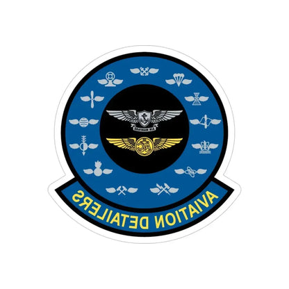 Aviation Detailers (U.S. Navy) REVERSE PRINT Transparent Die-Cut STICKER 6 Inch Die-Cut Transparent - The Sticker Space