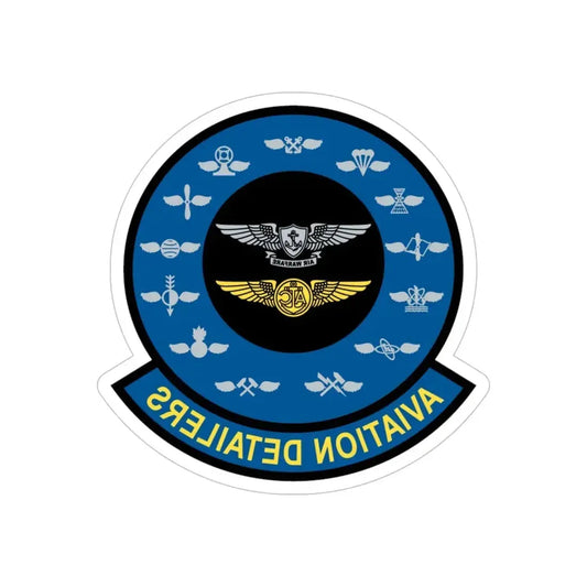 Aviation Detailers (U.S. Navy) REVERSE PRINT Transparent Die-Cut STICKER 6 Inch Die-Cut Transparent - The Sticker Space
