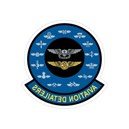 Aviation Detailers (U.S. Navy) REVERSE PRINT Transparent Die-Cut STICKER - The Sticker Space