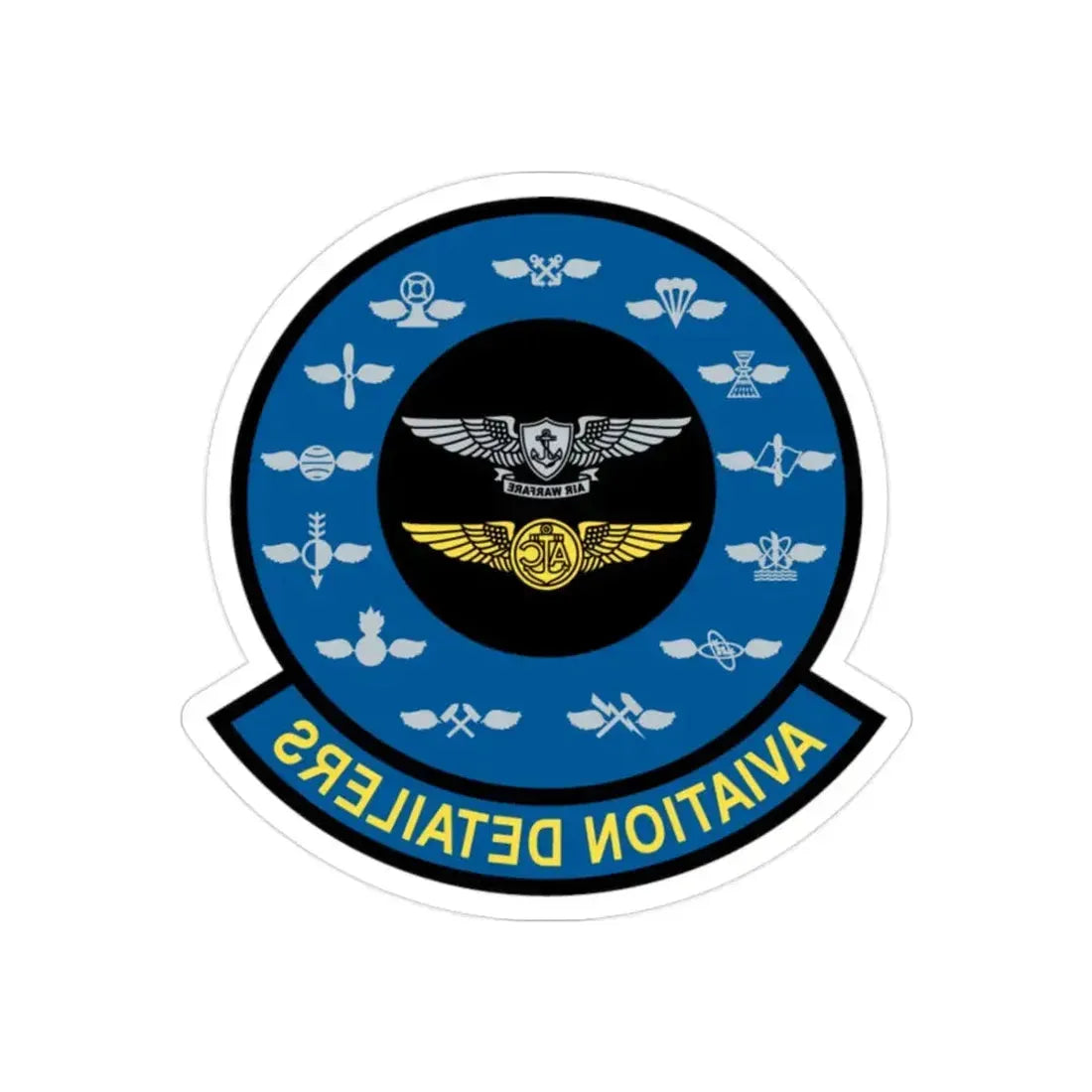 Aviation Detailers (U.S. Navy) REVERSE PRINT Transparent Die-Cut STICKER - The Sticker Space