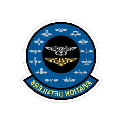 Aviation Detailers (U.S. Navy) REVERSE PRINT Transparent Die-Cut STICKER - The Sticker Space