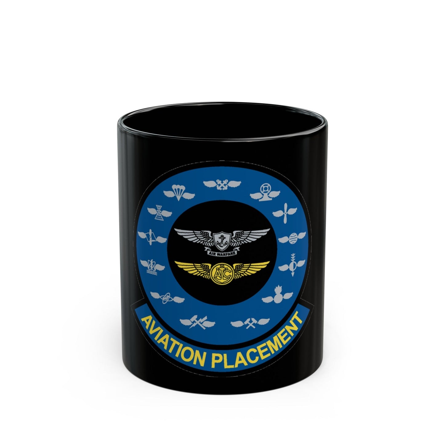 Aviation Placement (U.S. Navy) Black Coffee Mug-11oz-The Sticker Space