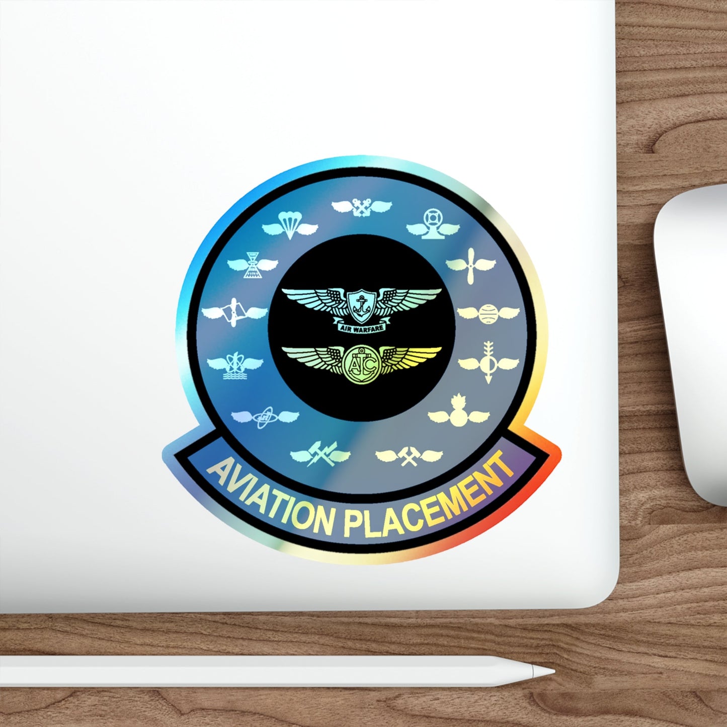 Aviation Placement (U.S. Navy) Holographic STICKER Die-Cut Vinyl Decal-The Sticker Space