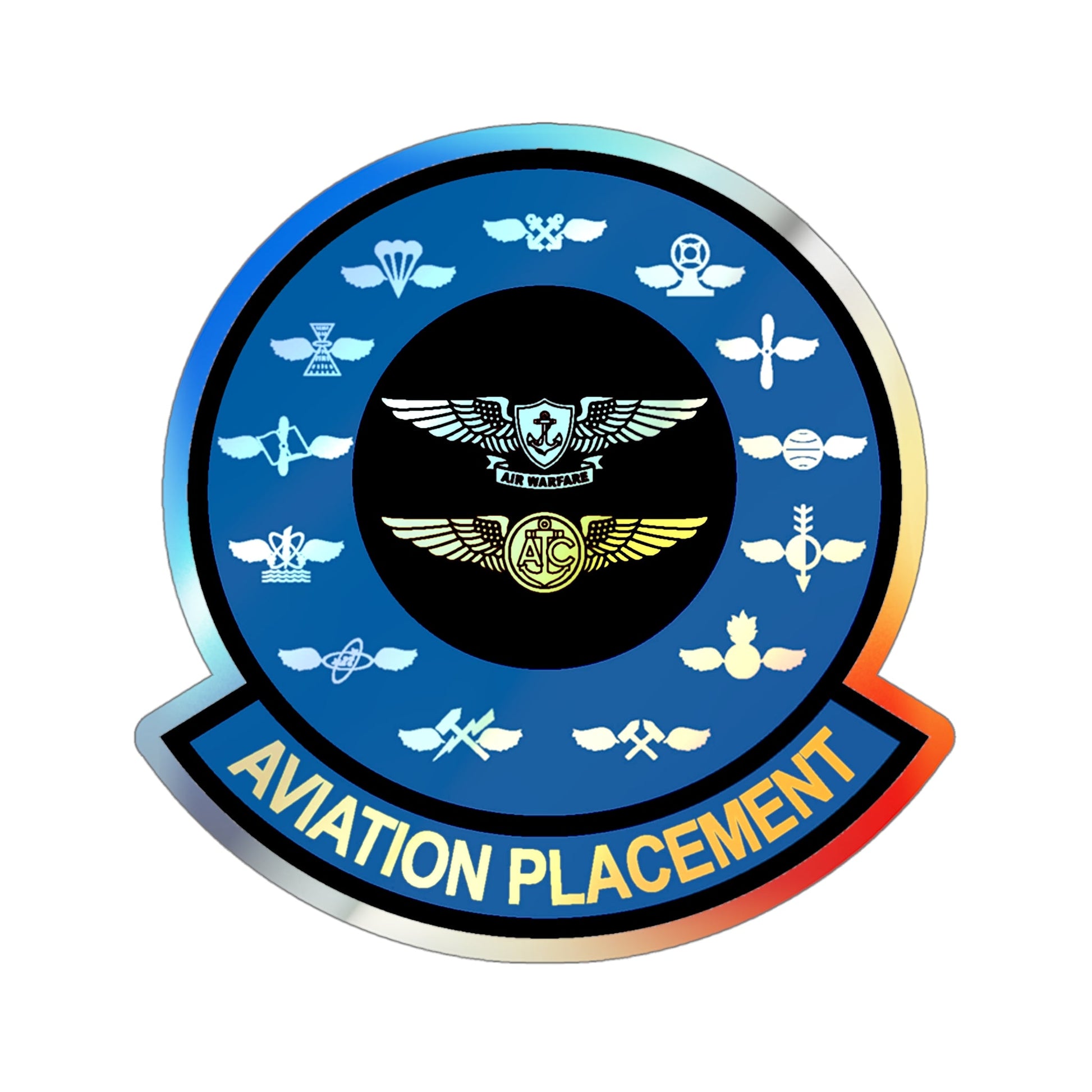 Aviation Placement (U.S. Navy) Holographic STICKER Die-Cut Vinyl Decal-5 Inch-The Sticker Space