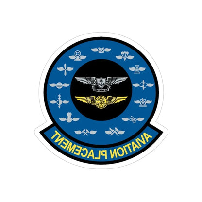 Aviation Placement (U.S. Navy) REVERSE PRINT Transparent Die-Cut STICKER 4 Inch Die-Cut Transparent - The Sticker Space