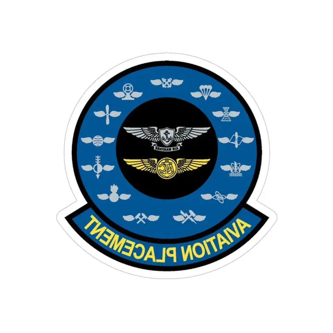Aviation Placement (U.S. Navy) REVERSE PRINT Transparent Die-Cut STICKER - The Sticker Space