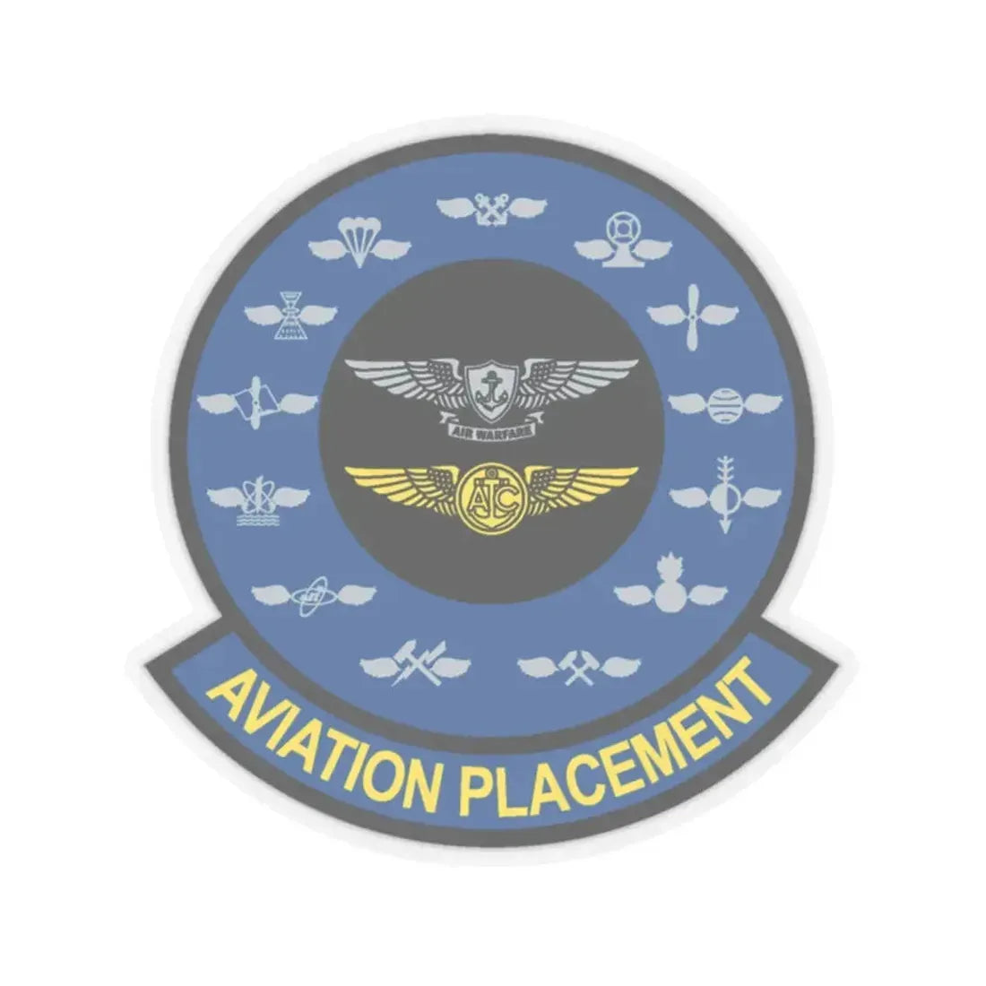 Aviation Placement (U.S. Navy) STICKER Vinyl Kiss-Cut Decal 2 Inch Transparent - The Sticker Space