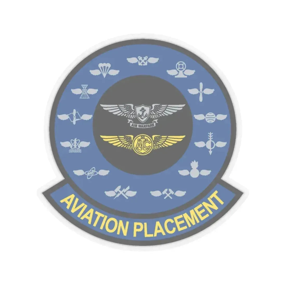 Aviation Placement (U.S. Navy) STICKER Vinyl Kiss-Cut Decal 3 Inch Transparent - The Sticker Space