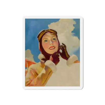 Aviator Girl (Magazine Illustration) Refrigerator Magnet - The Sticker Space