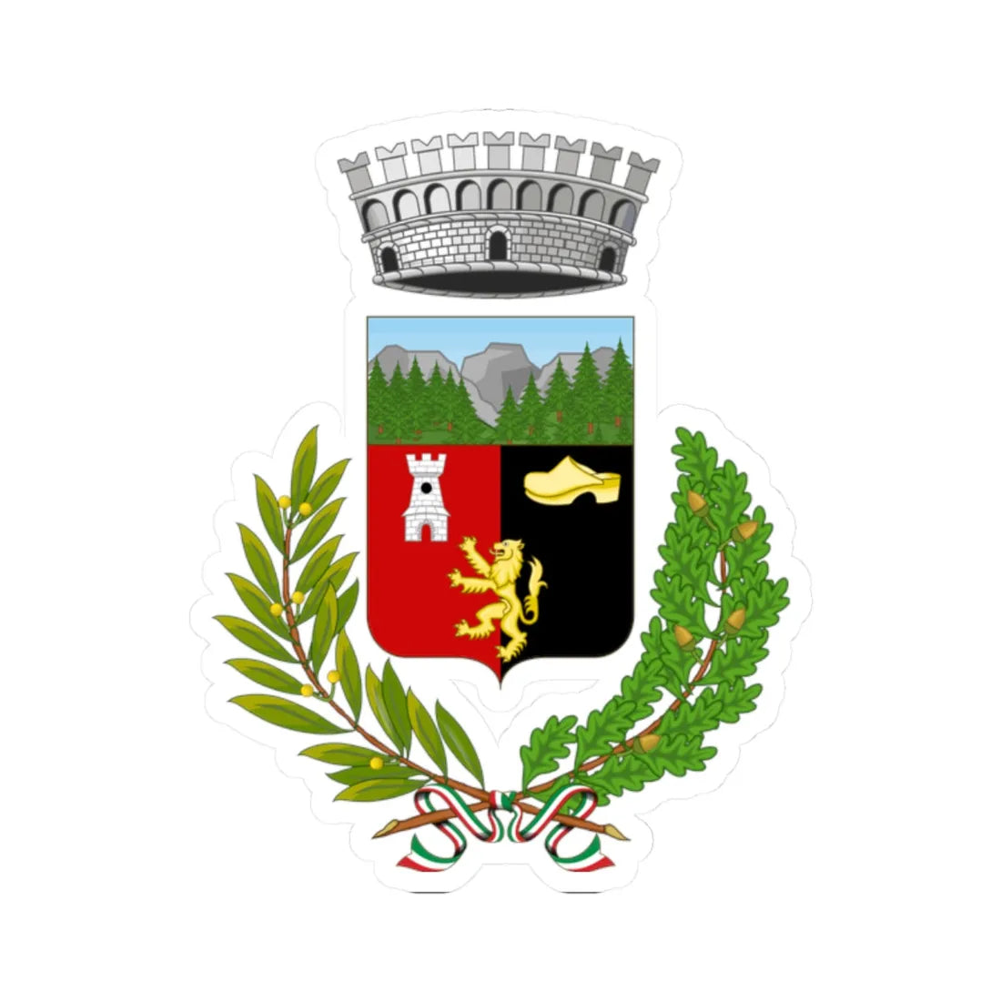 Ayas-Stemma (Italy) (Coat of Arms) STICKER Vinyl Kiss-Cut Decal 2 Inch White - The Sticker Space