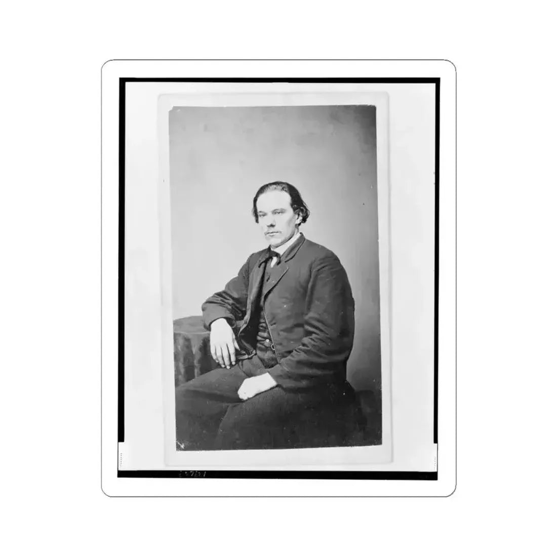 Aze Klein, Three-Quarter Length Portrait, Seated, Facing Slightly Left (U.S. Civil War) STICKER Vinyl Kiss-Cut Decal 4 Inch White - The Sticker Space