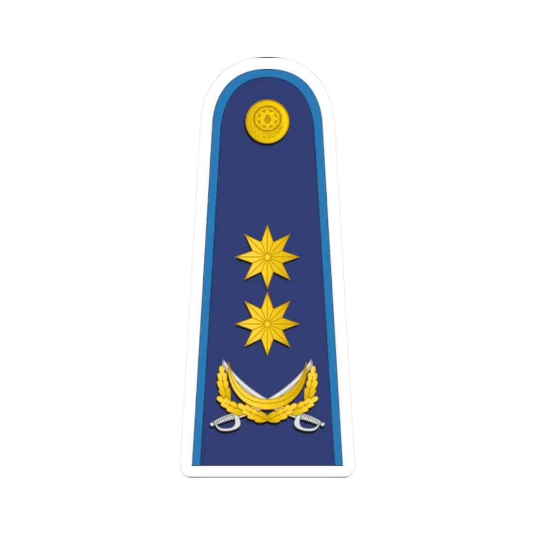 Azerbaijan AirForce OF 7 (Azerbaijan) (Military Rank) STICKER Vinyl Kiss-Cut Decal 2 Inch White - The Sticker Space