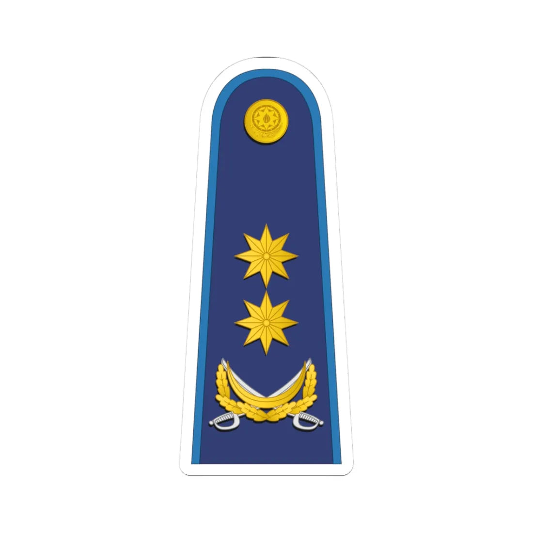 Azerbaijan AirForce OF 7 (Azerbaijan) (Military Rank) STICKER Vinyl Kiss-Cut Decal 3 Inch White - The Sticker Space