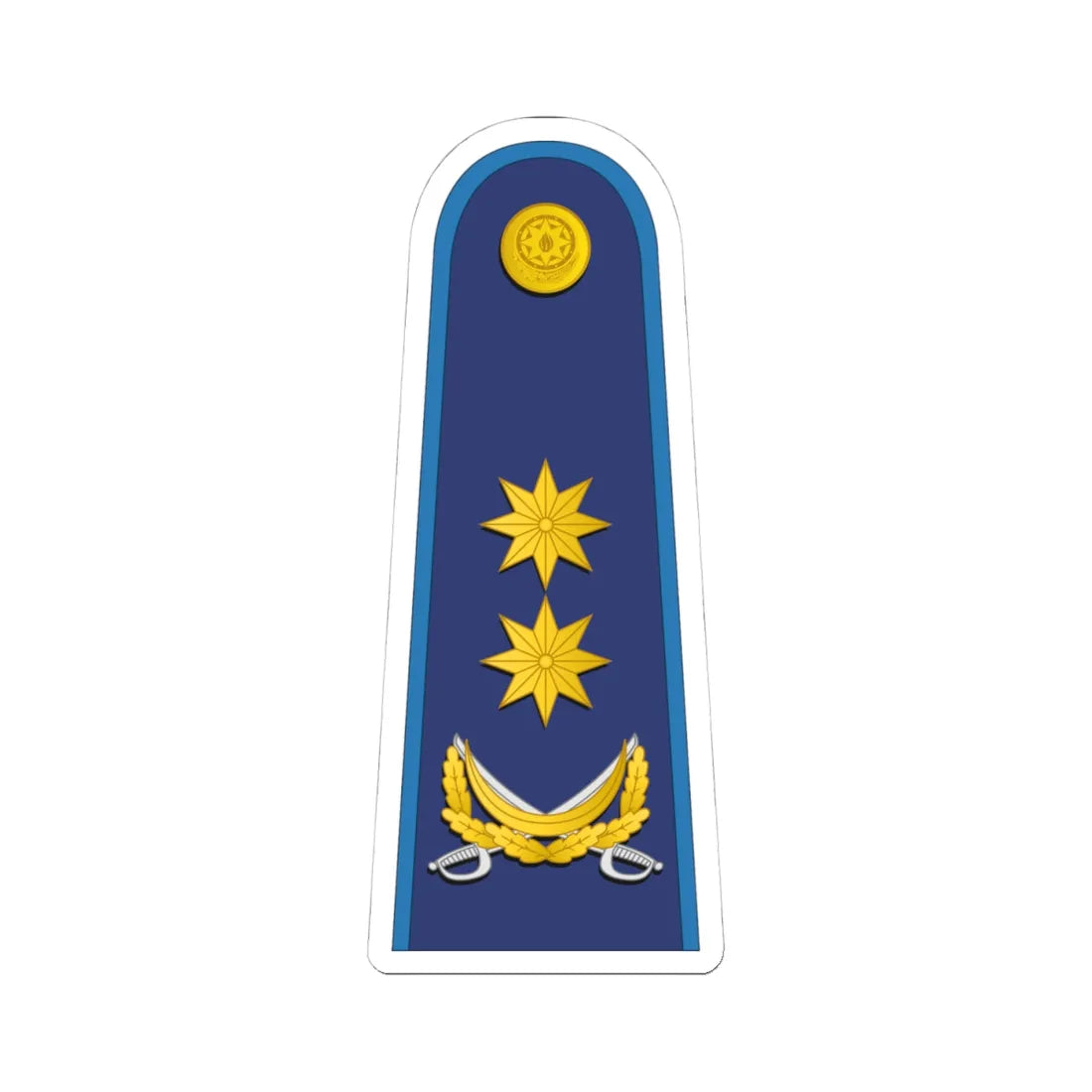 Azerbaijan AirForce OF 7 (Azerbaijan) (Military Rank) STICKER Vinyl Kiss-Cut Decal 4 Inch White - The Sticker Space