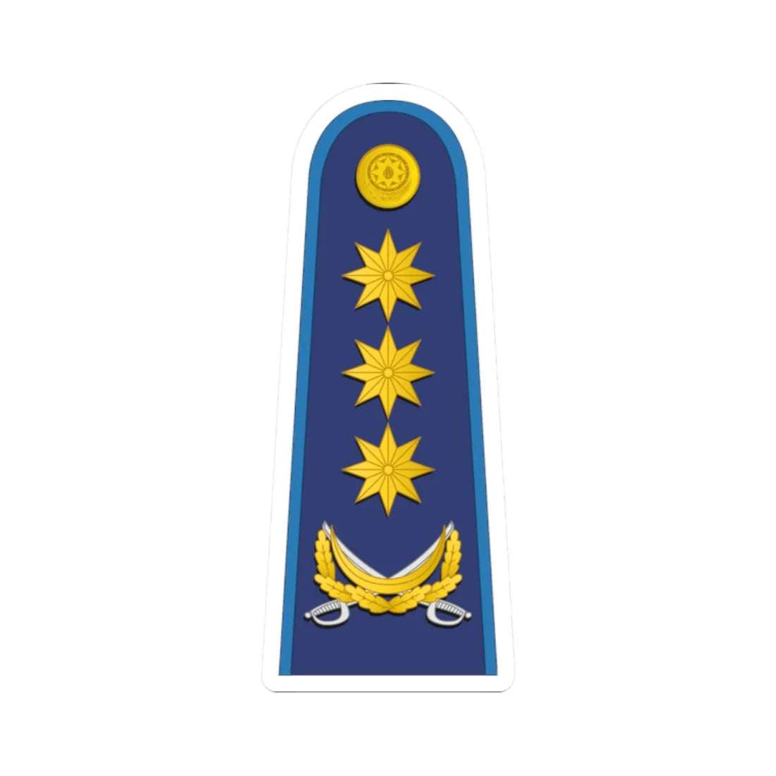 Azerbaijan AirForce OF 8 (Azerbaijan) (Military Rank) STICKER Vinyl Kiss-Cut Decal 2 Inch White - The Sticker Space