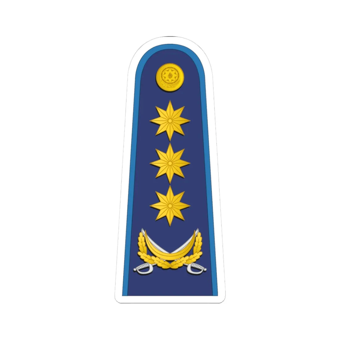Azerbaijan AirForce OF 8 (Azerbaijan) (Military Rank) STICKER Vinyl Kiss-Cut Decal 3 Inch White - The Sticker Space